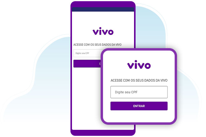 Printscreen da tela de acesso Vivo via CPF.