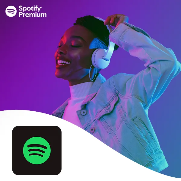 Imagem de uma mulher, pele negra, cabelos curtos, dançando de headphone.